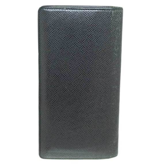Louis Vuitton Leather Portefeuille Brazza Taiga Long Wallet Ardoise Black - Picture 1 of 9